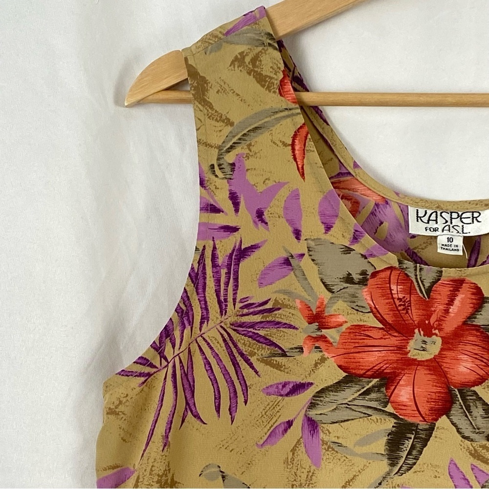 Kasper For A.S.L. Floral Sleeveless Tank Top Multicolor Size 10 - Picture 5 of 16